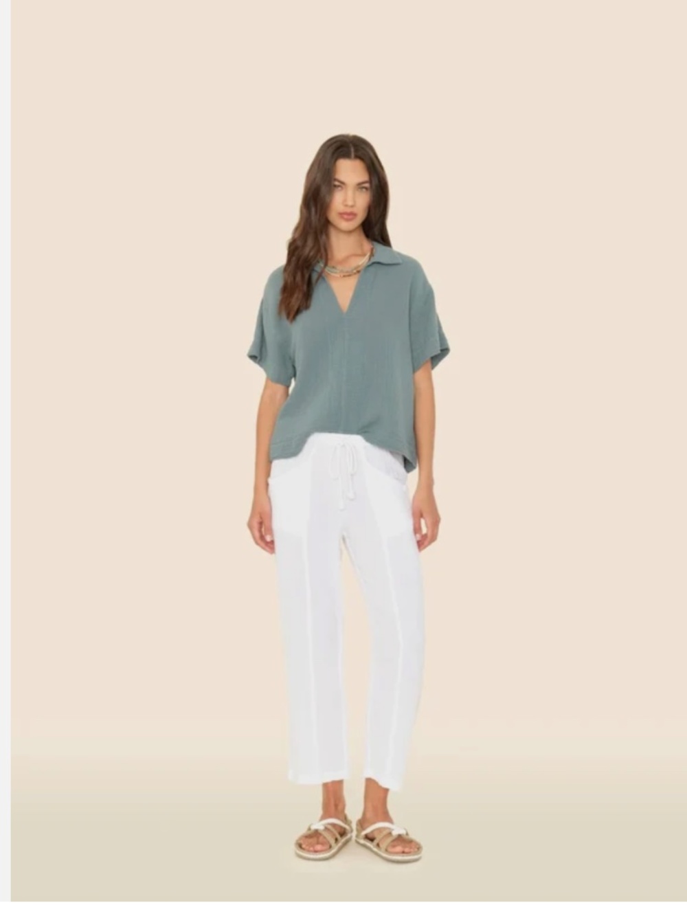 Xirena Ozzie White Cotton Gauze Resort Beachy Pants New XL